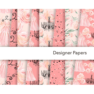 Kit Digital Papéis Glamour Rosa 