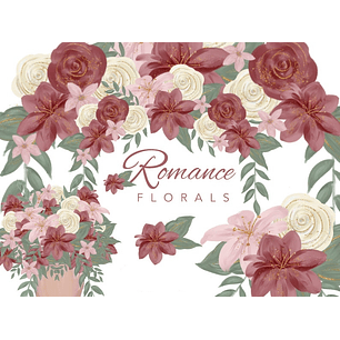 Kit Digital Florais Romãnticos 