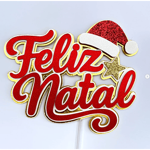 Arquivo Topo de Bolo Feliz Natal Gorro - CRIARTES