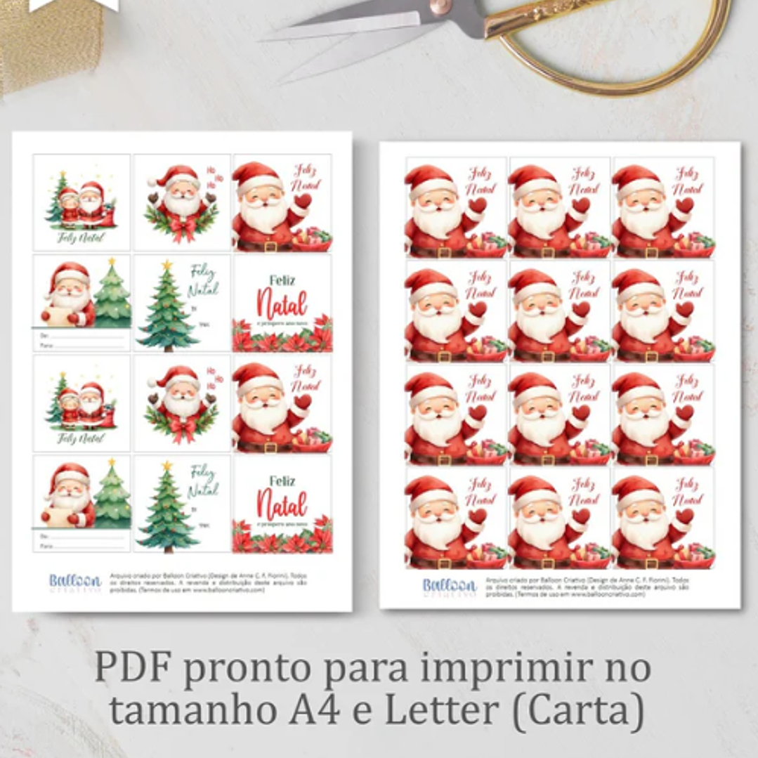 Arquivo Natal Tag Quadrada - BALLOON 5