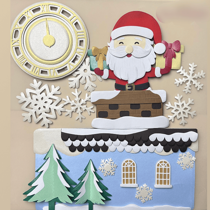 Arquivo Topo de Bolo Natal Papai Noel Chaminé - MEU CANTINHO 1