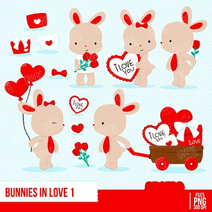 Kit Digital Coelhinho do Amor Vermelho 