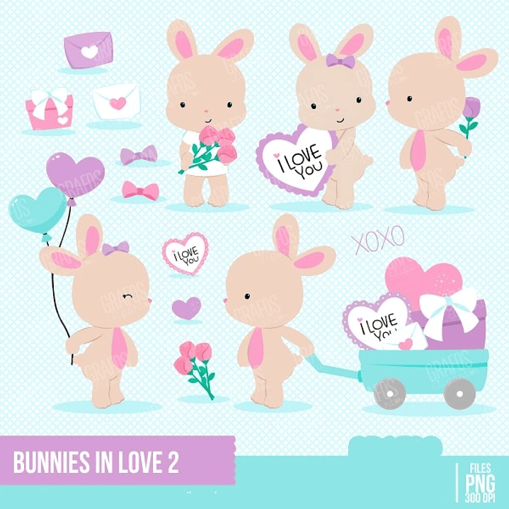 Kit Digital Coelhinho do Amor Rosa  1