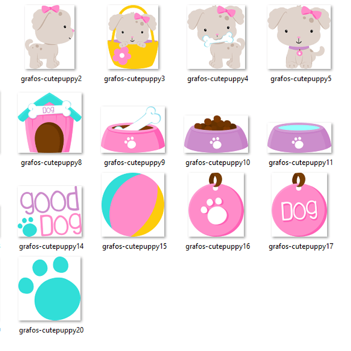 Kit Digital Cachorrinhas Fofas Meninas 2 2