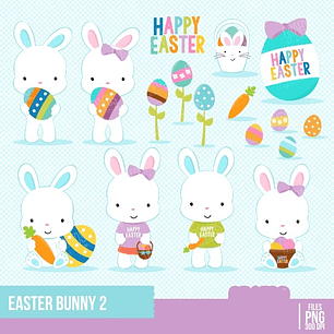 Kit Digital Coelhinhos da Páscoa 02