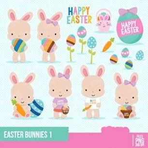 Kit Digital Coelhinhos da Páscoa 01