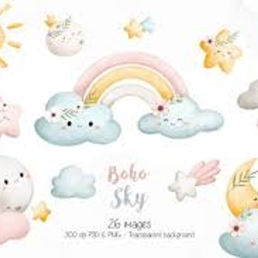 Kit Digital Arco Iris Boho Sky 1