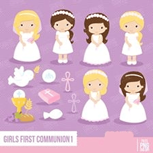 Kit Digital Primeira Comunhão Menina 01 