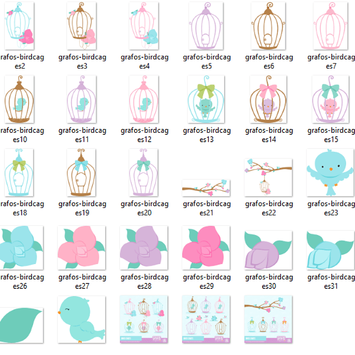 Kit Digital Pássaros  2