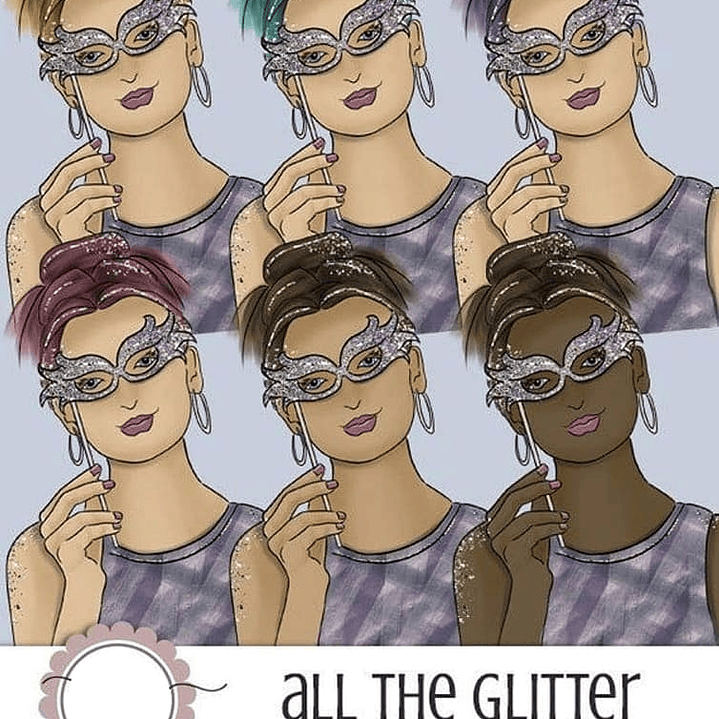 Kit Digital Meninas com Máscara Carnaval  1