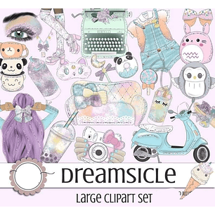 Kit Digital Conjunto de Elementos Femininos 