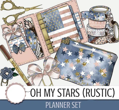 Kit Digital Planner de Estrelas 