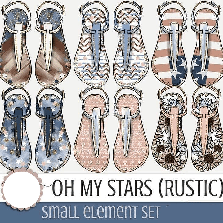 Kit Digital Sandálias Estreladas  1