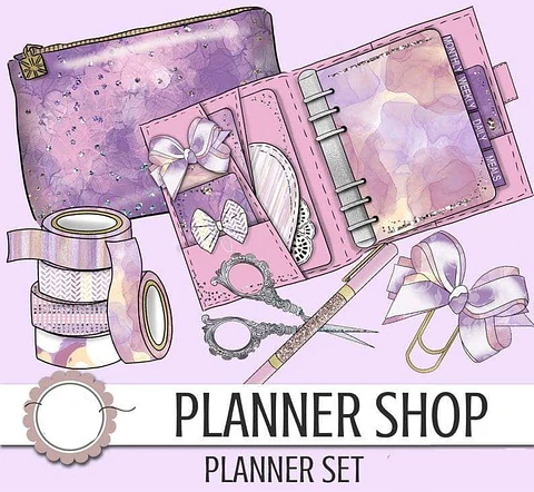 kit Digital Planner Feminino 