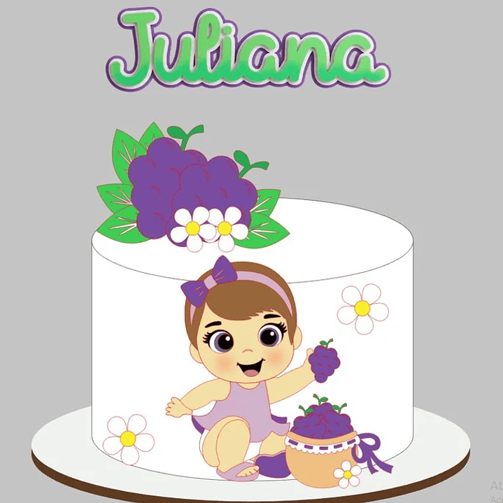 Arquivo Topo de Bolo Bebê Menina Uvinha  1