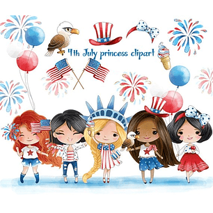 Kit Digital Princesas 4 de Julho 