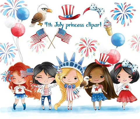 Kit Digital Princesas 4 de Julho 