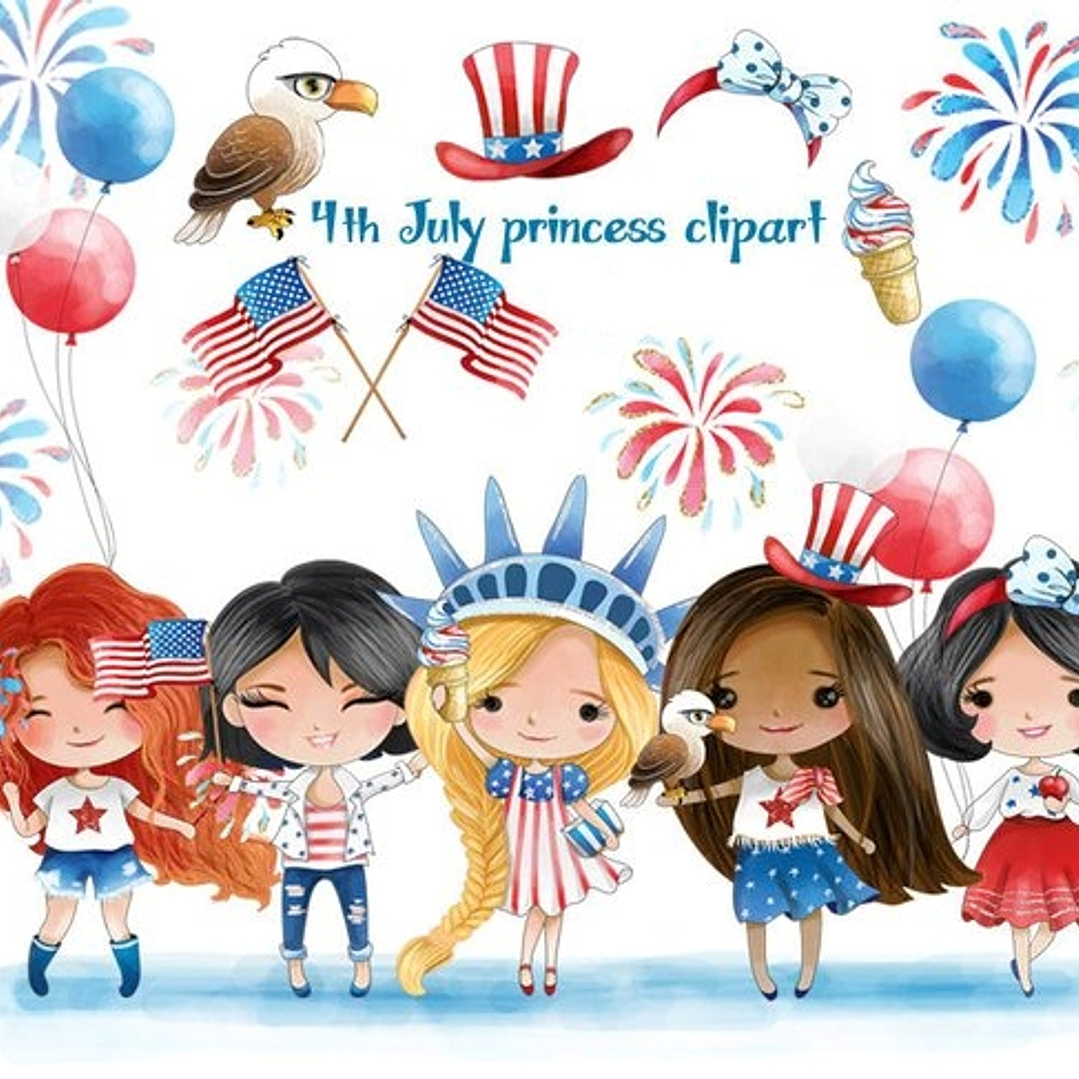 Kit Digital Princesas 4 de Julho  1