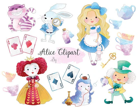 Kit Digital Alice no País das Maravilhas 