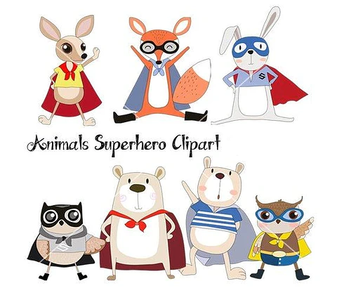 Kit Digital Animais Super-Herói