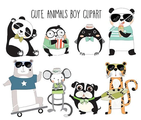 Kit Digital Animais Boys 