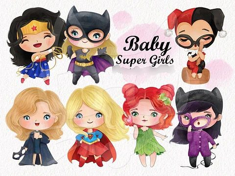 Kit Digital Baby Super Girls 