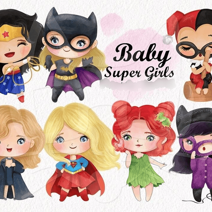 Kit Digital Baby Super Girls  1