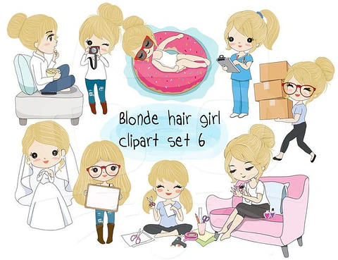 Kit Digital Meninas Loiras 6 