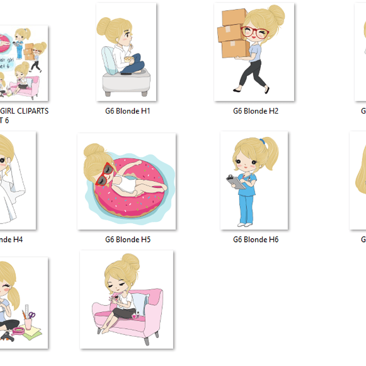 Kit Digital Meninas Loiras 6  2