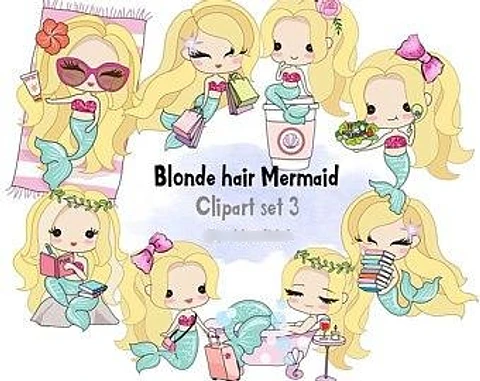 Kit Digital Sereias Loiras 