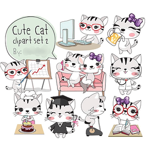 Kit Digital Conjunto de Gatinhos 02 