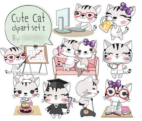 Kit Digital Conjunto de Gatinhos 02 