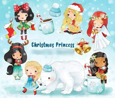 Kit Digital Princesas de Natal 