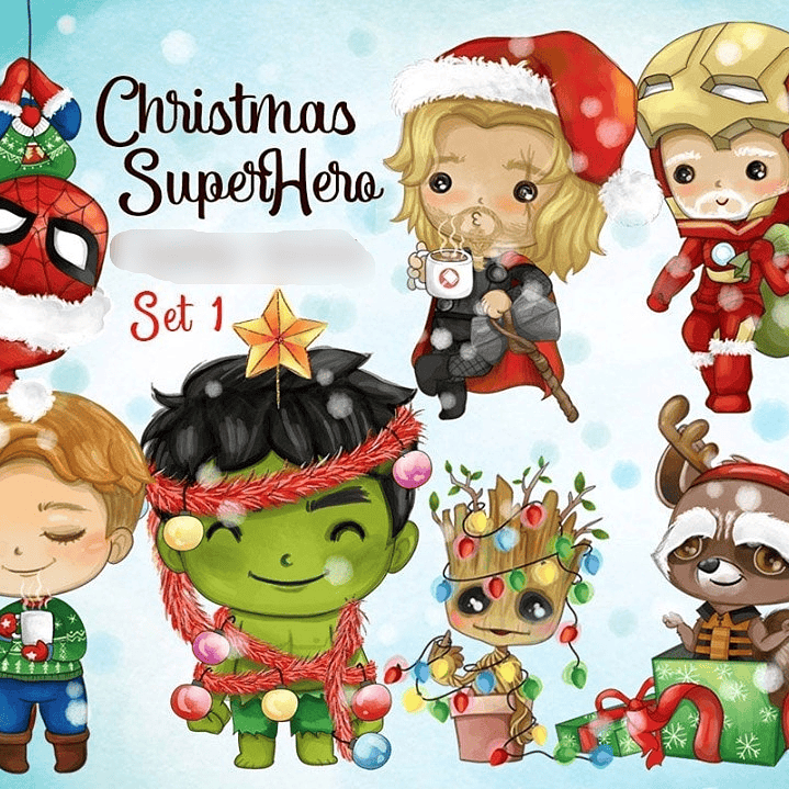 Kit Digital Natal Super Heróis 01 1