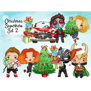 Kit Digital Natal Super Heróis 02 