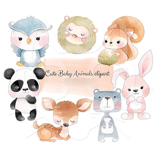 Kit Digital Bebês Animais Fofos 