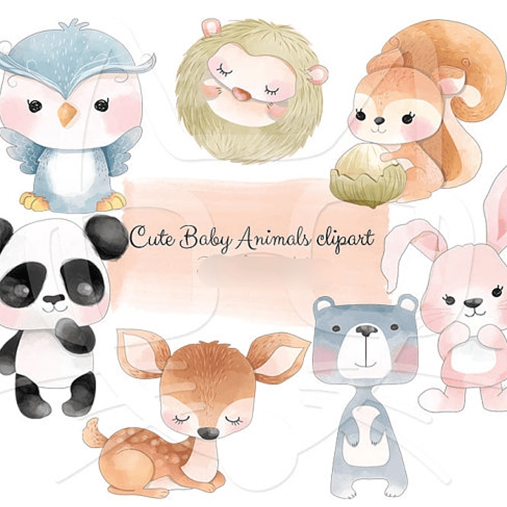 Kit Digital Bebês Animais Fofos  1