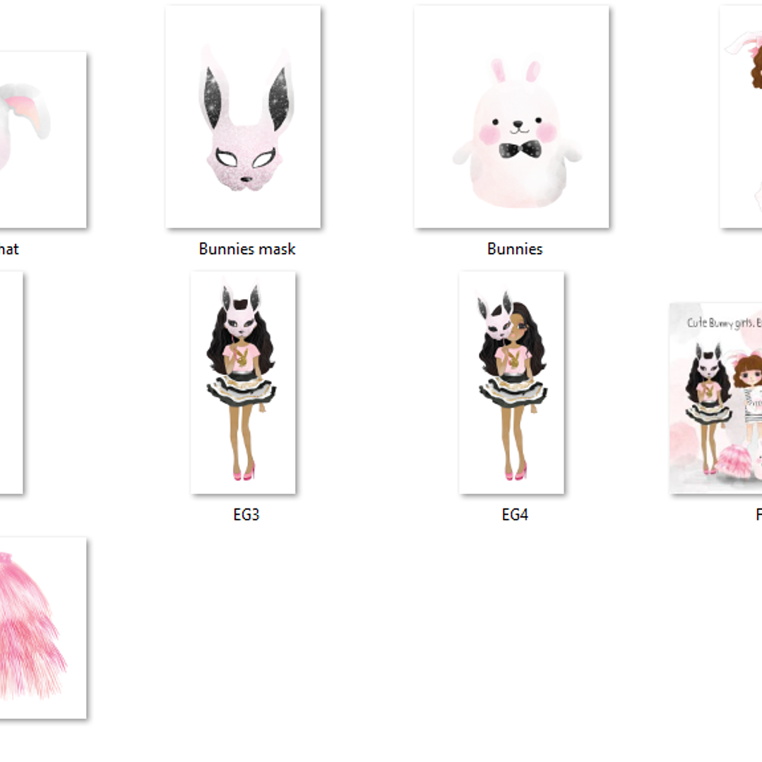 Kit Digital Menina Coelhinha Fofa na Páscoa 2