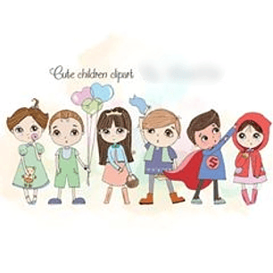 Kit Digital Conjunto de Crianças Fofas 