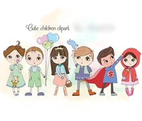 Kit Digital Conjunto de Crianças Fofas 