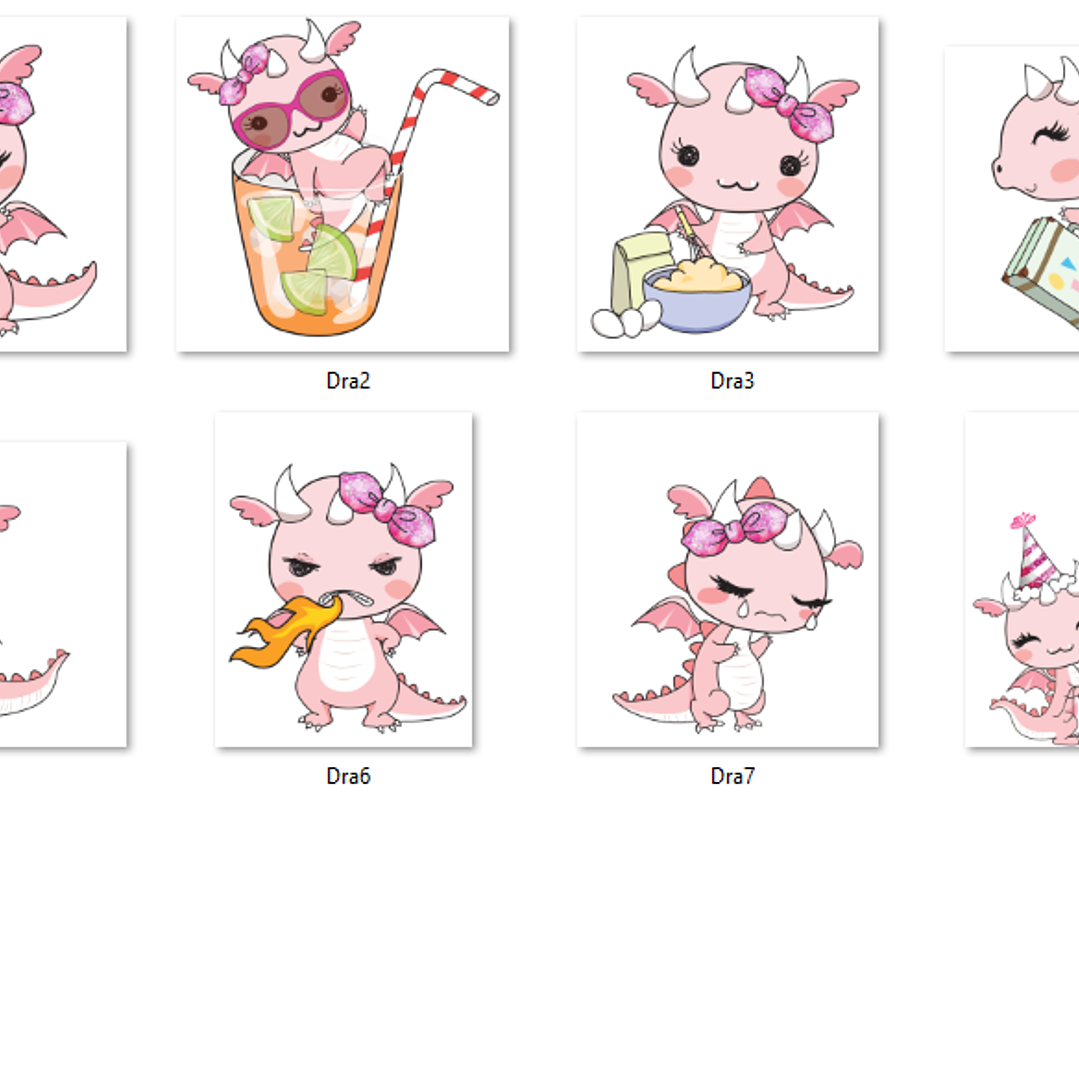 Kit Digital Dragões Fofinhos Girl  2
