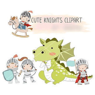 Kit Digital Cavaleiros e Dragõe Fofos 