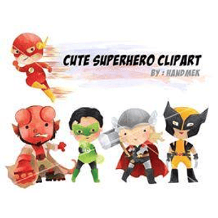 Kit Digital Super Heróis Fofos 