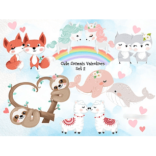 Kit Digital Casal de Animais Amor 