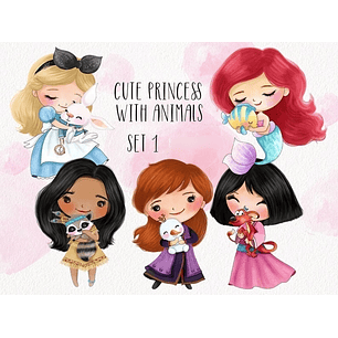 Kit Digital Princesas com Animal de Estimação