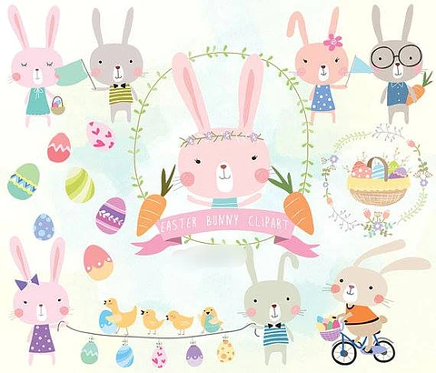 Kit Digital Coelhinhos da Páscoa 