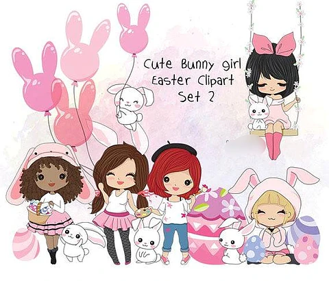 Kit Digital Garotas Coelhinhas