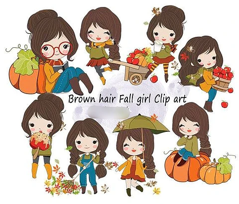 Kit Digital Menina com Abóboras 