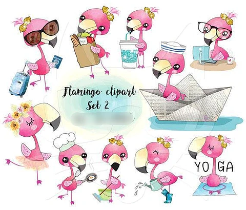 Kit Digital Conjunto de Flamingos 2