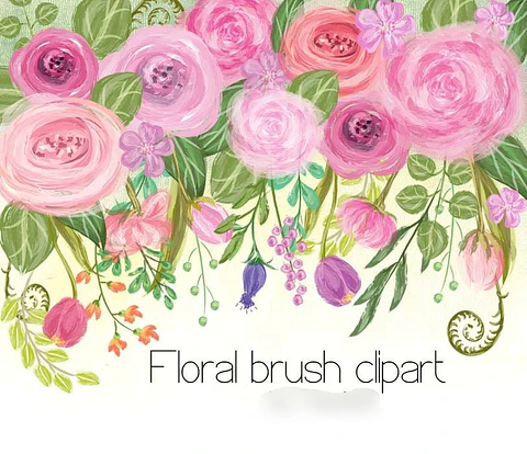 Kit Digital Pincel Floral 